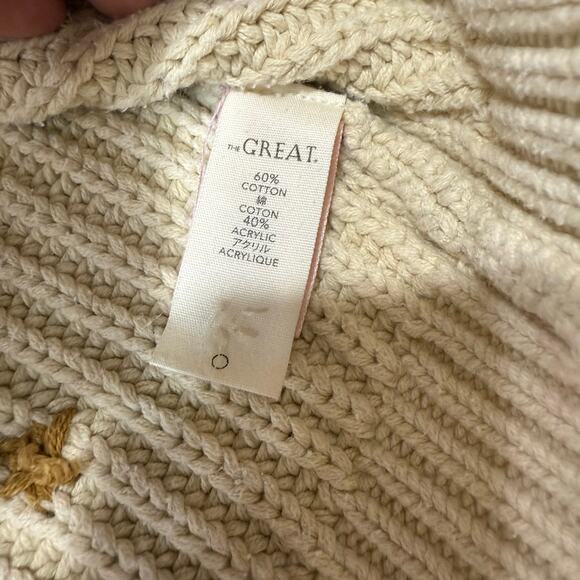 The Great. Collegiate Cardigan. Neck sweater heart patchwork size 4-6 - Picture 6 of 11